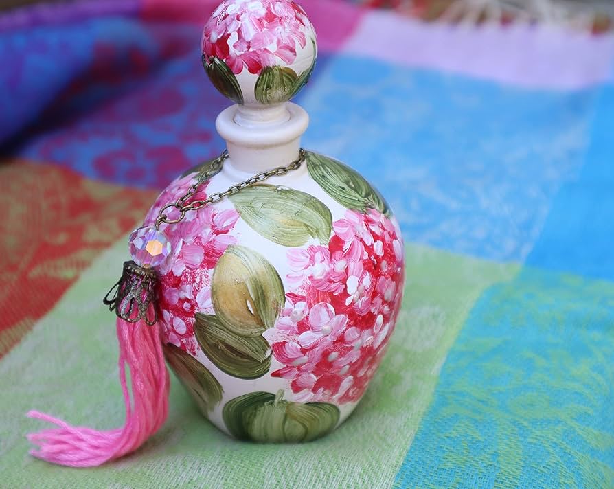 アンティーク リモージュ 手描き野草花瓶 オイル・パフュームボトル ペールピンク Amazon.com: Handmade Romantic Decor Painted Pink Hydrangea Flower